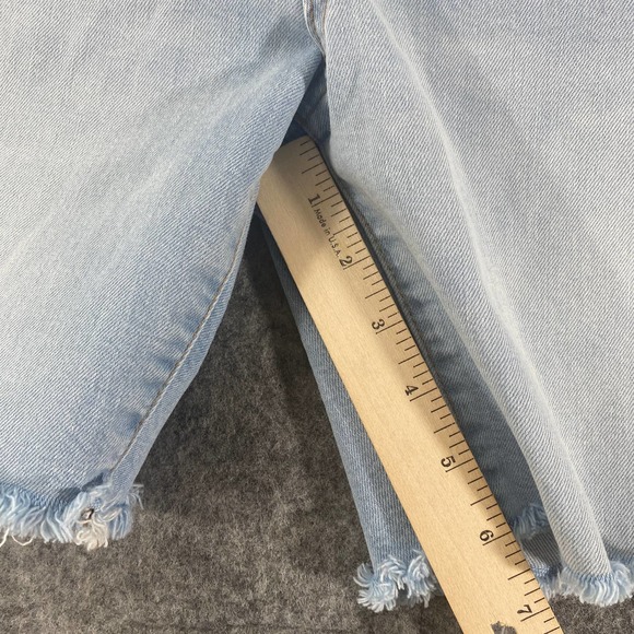 Madewell Denim Shorts 25 Light Blue High Rise Mid Length Jean Cutoff Adeline - Picture 9 of 13